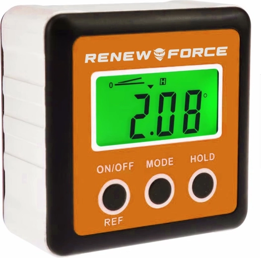 Digitale hoekmeter 3-in-1 Renew Force met magnetische basis en verlicht LCD - 1 stuk