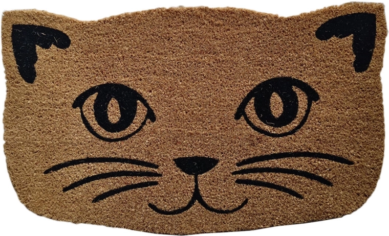Deurmat van kokosvezel en PVC met kattenmotief 45 × 75 cm