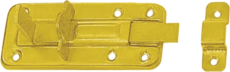 Schuifgrendel met oog voor hangslot 80 × 40 × 1,0 mm, geel verzinkt staal