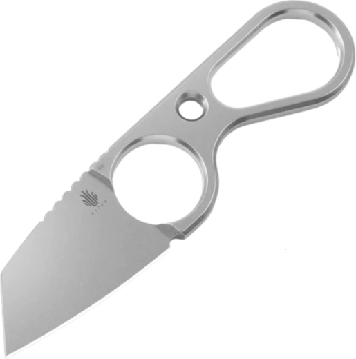 Kizer Bowtie nekmes van D2-staal (stonewash) met Kydex-schede
