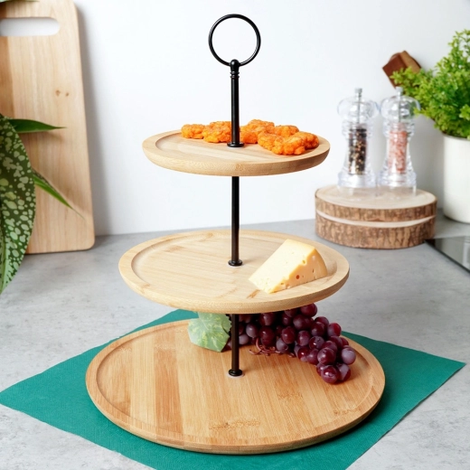 Natuurlijk bamboe en stevige metalen steun