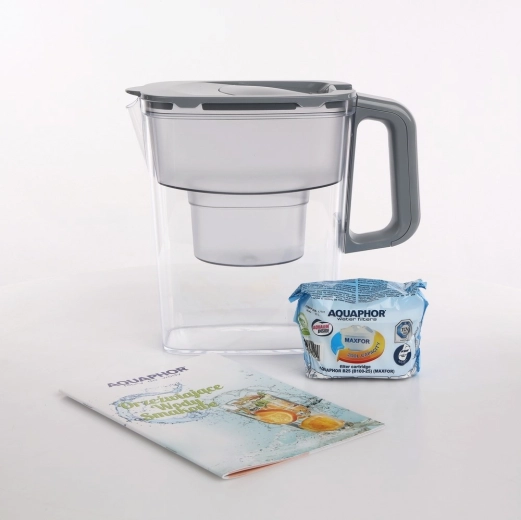 Compacte waterfilterkan 2,4 l, grijs met filterpatroon B100-25