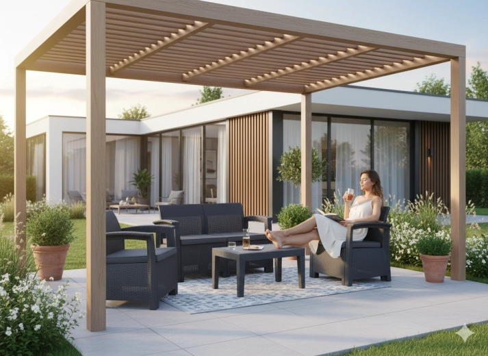 Elegante tafel met houtdecor