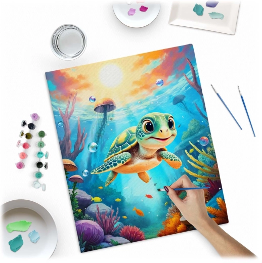 Gedetailleerd schildpadmotief met prachtige kleuren