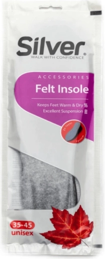 Silver felt inlegzool voor schoenen met actieve kool, op maat te knippen 35–45