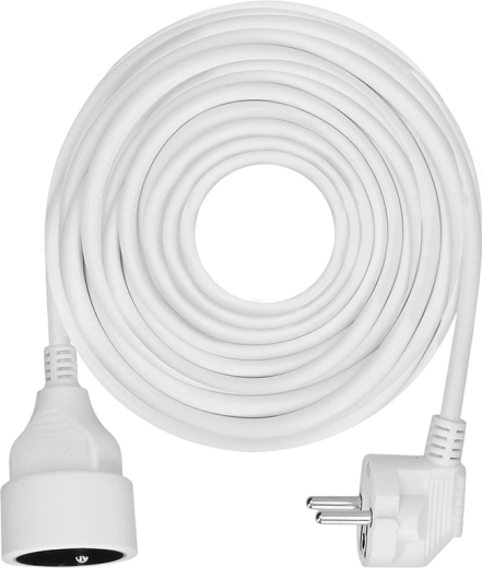 Solight verlengkabel met koppeling, 1 stopcontact, 10 m, wit