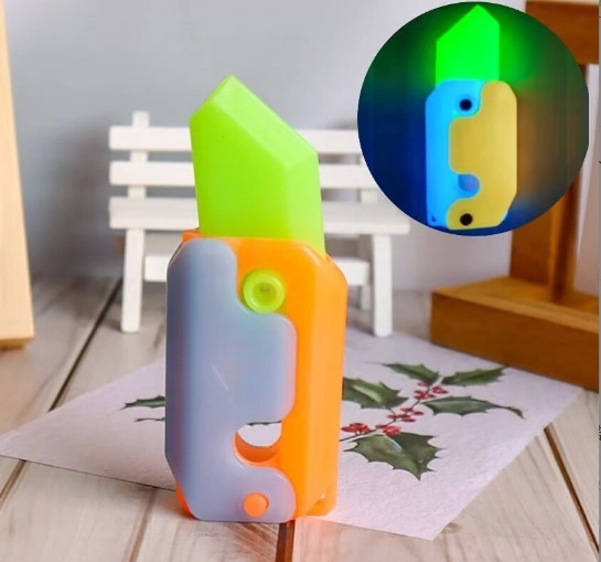 Kunststof fluorescerend kinder-/speelmes 11 × 4,5 cm