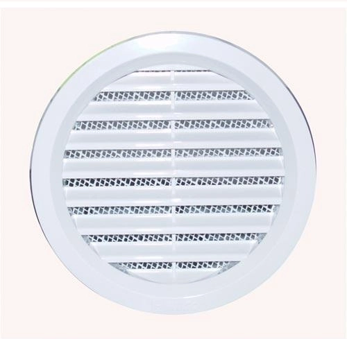 Ventilatierooster met gaas, diameter 100 mm – Wit