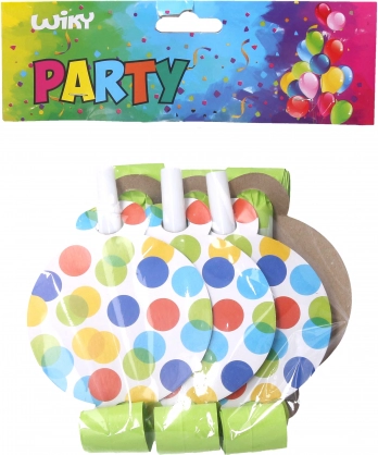 Feesttoeters met stippen 6 stuks