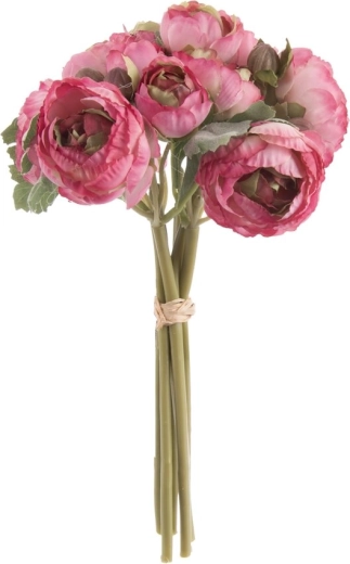 Kunstmatige ranonkelbos roze 24 cm