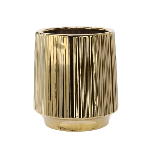 Keramische bloempot hoes goud gestreept 32 × 32 × 35,5 cm