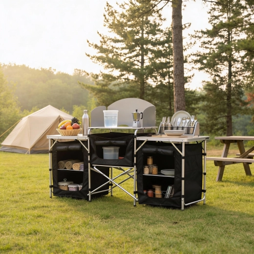 Georganiseerde ruimte om te koken en op te slaan
