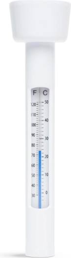 Drijvende zwembadthermometer met touwtje, wit