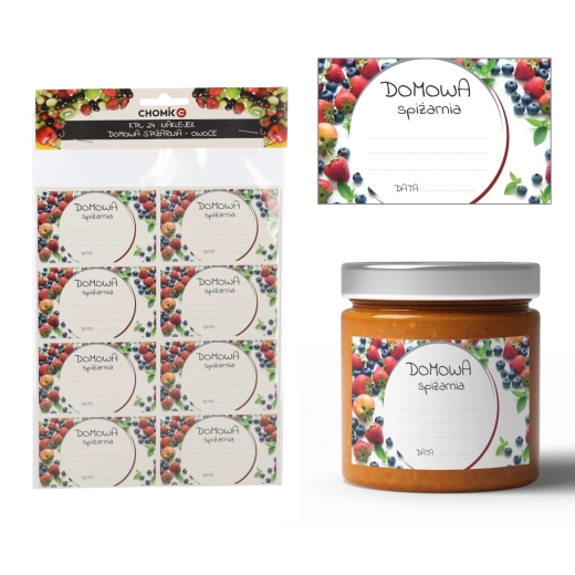 Set van 24 etiketten voor weckpotten – fruit