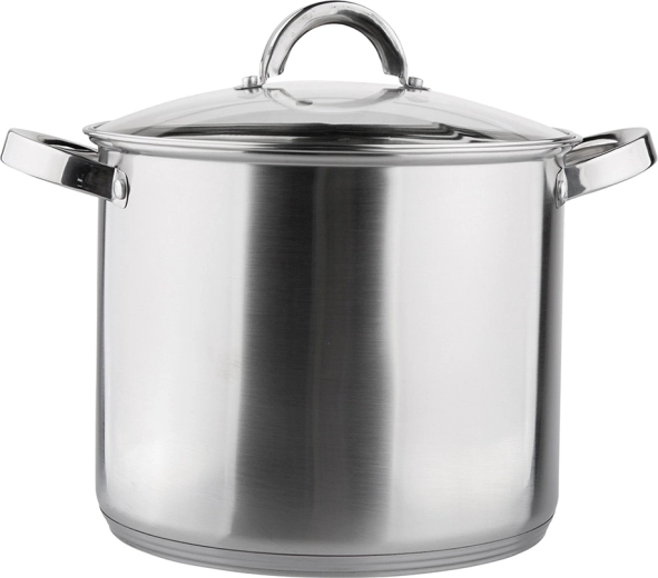 Hoge roestvrijstalen kookpan FABIO 22 cm, 7 l met glazen deksel