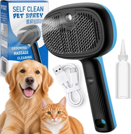 Stoomborstel voor hond en kat Renew Force 3-in-1 met koele nevel - 1 stuk