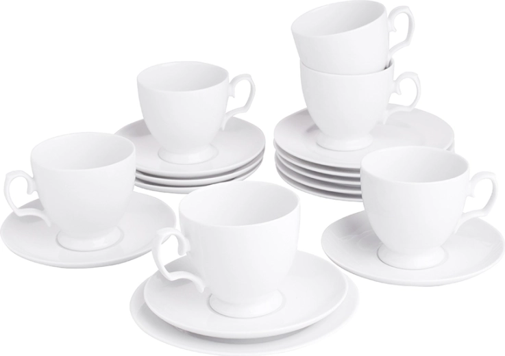 Koffieservies MariaPaula Klasyka wit 18-delig voor 6 personen