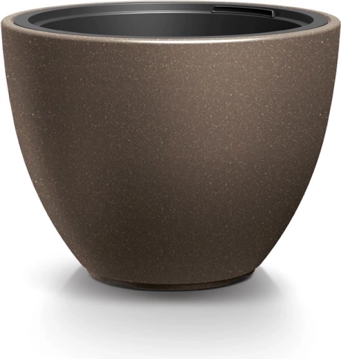 Bloempot met inzet HEOS Eco Wood 29,8 cm – koffie