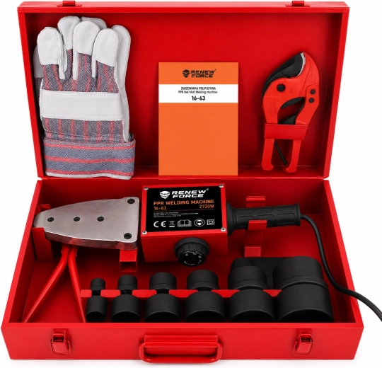 Complete set van 7 opzetstukken 16–63 mm in een metalen koffer