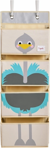 3 Sprouts hangende organizer voor deur en muur – struisvogel blauw