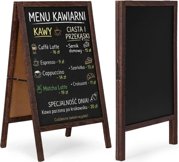Dubbelzijdig reclame A-vorm bord 83 × 50 cm met krijtoppervlak ModernHome