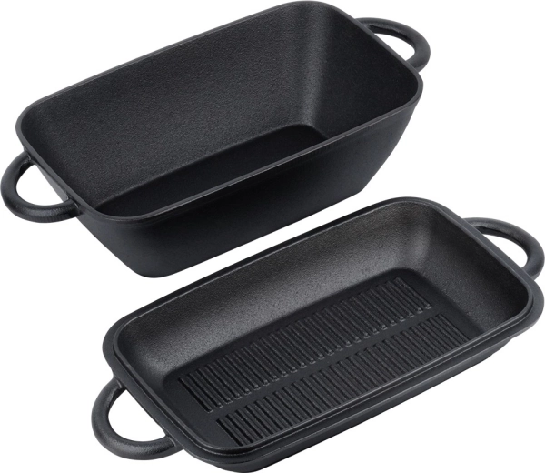 Twee pannen in één: braadpan + grilldeksel