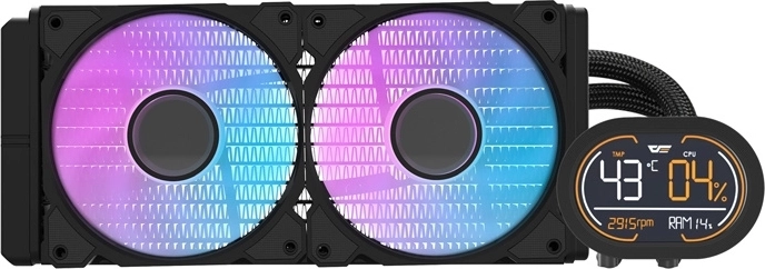 Waterkoeling cpu darkflash dh240d v2, 240 mm, argb, zwart