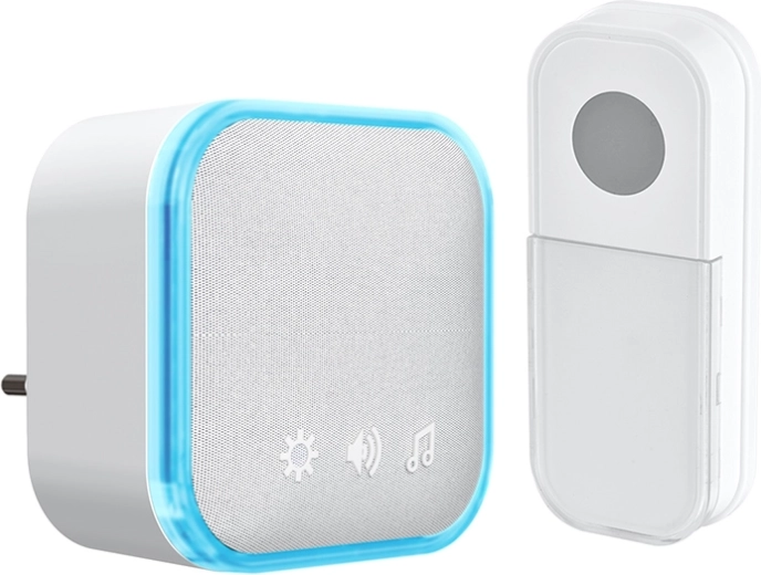 Solight draadloze deurbel voor in het stopcontact met een bereik van 180 m, wit