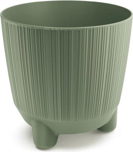 Bloempot met pootjes, diameter 19,5 cm, aardegroen