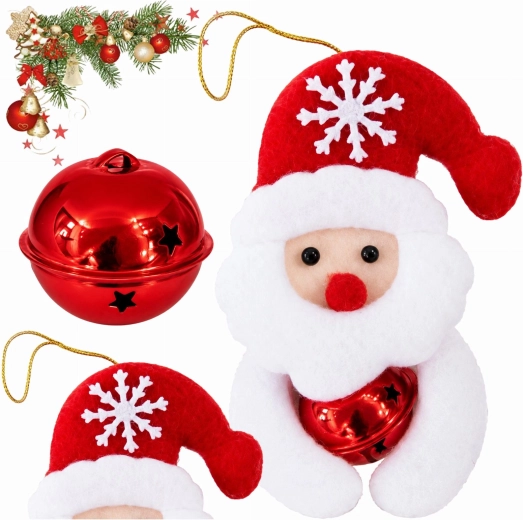 Kersthangdecoratie Santa Claus met belletje 12 cm