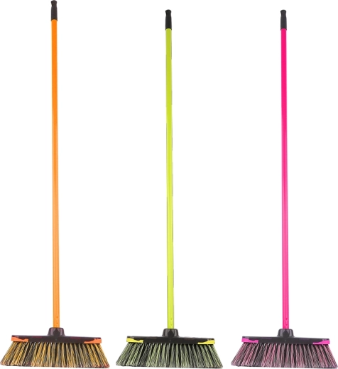 Cavallo Neon Dark bezem voor vegen met steel 120 cm