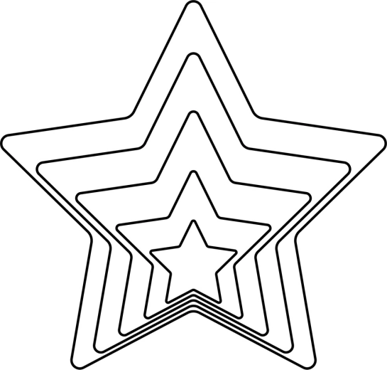 Orion koekjesuitstekers ster 1,5–7,5 cm - 5 stuks