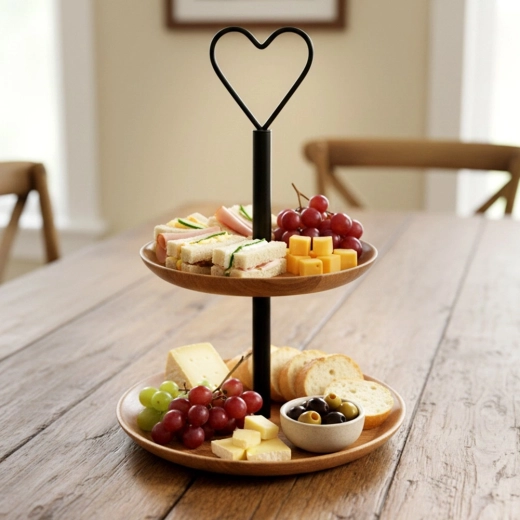 Tweelaags serveren met ruimtebesparing