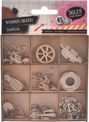 Houten knutselset 45 stuks