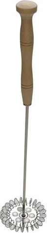 Handmatige roestvrijstalen garde met houten handvat, diameter 70 mm