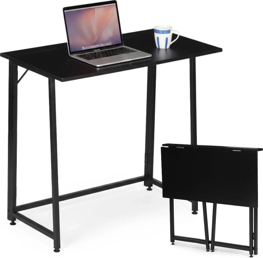 Opklapbaar bureau MODERNHOME 80 × 45 cm, zwart