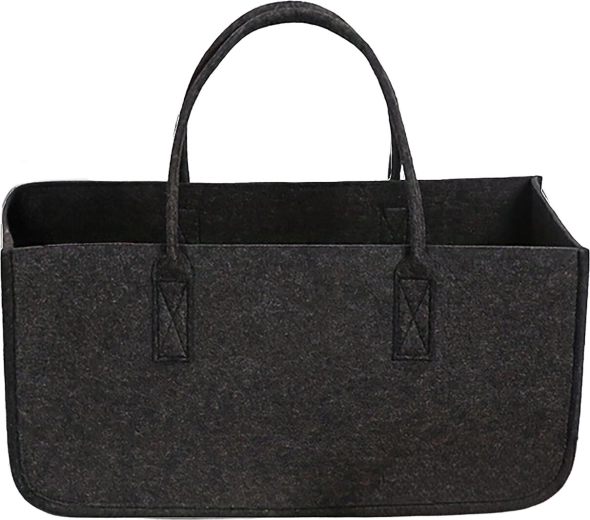 Vilten draagtas voor brandhout 50 × 25 × 25 cm antraciet