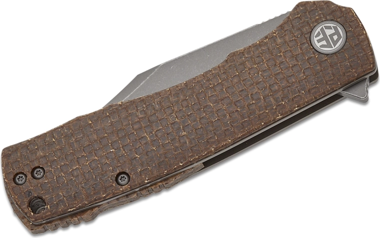 K110-lemmet met Grey Stonewash en Clip Point-vorm