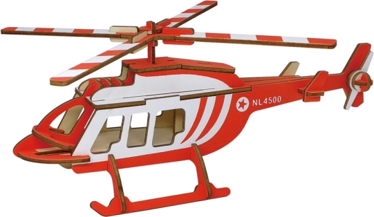 Woodcraft houten 3D puzzel transporthelikopter