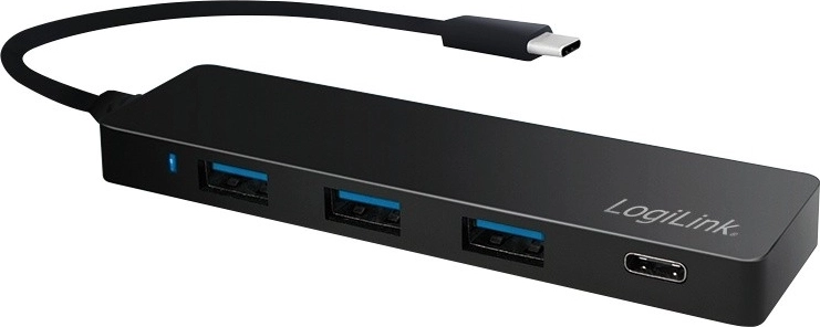 LogiLink ultra slanke 4-poorts USB-C-hub 3.1, zwart