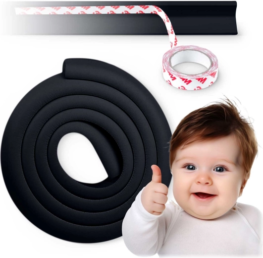 RICOKIDS veiligheidsschuim voor randen, zwart, 2 m