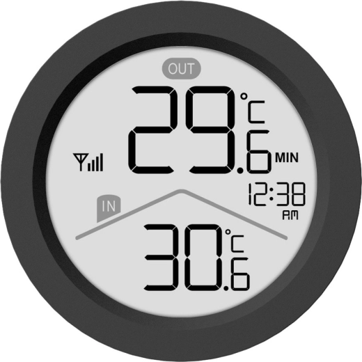 Gelijktijdige weergave van binnen- en buitentemperatuur