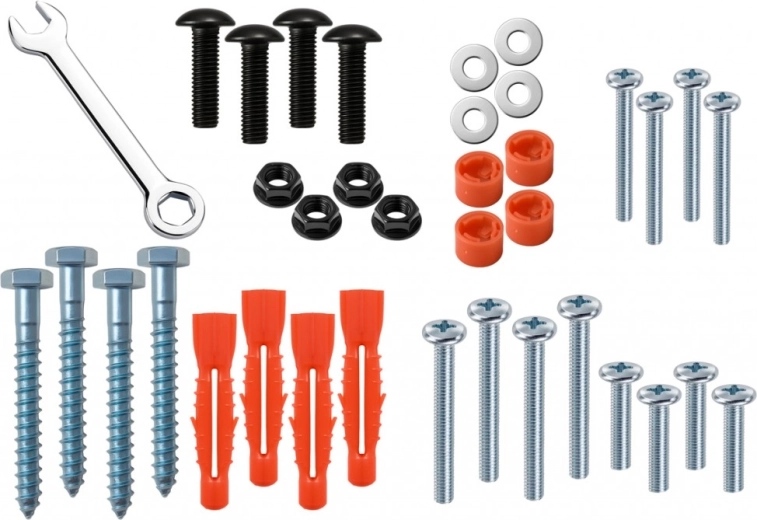 Complete montageset in de verpakking