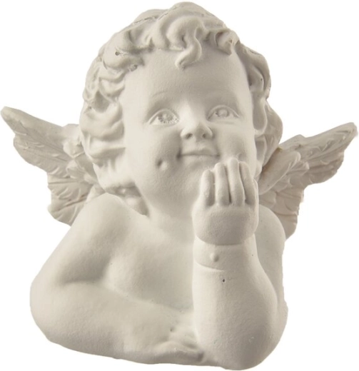 Keramische engel wit 9 × 5 × 8 cm