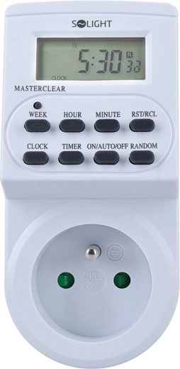 Solight digitale tijdschakelaar voor in het stopcontact met lcd-display