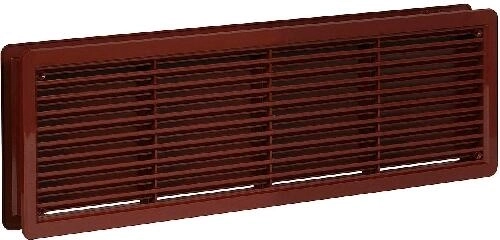 Ventilatierooster voor deuren 400 × 130 mm, bruin, kunststof (2 stuks)