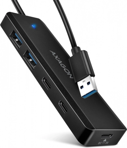 Axagon Travel compacte 4-poorts USB-hub 5 Gb/s (2× USB-A, 2× USB-C)