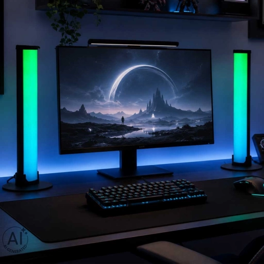 RGB lichtzuilen voor een gaming-sfeer