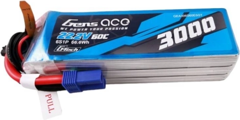 LiPo-accu Gens Ace 3000mAh 22,2V 60C met EC5-connector