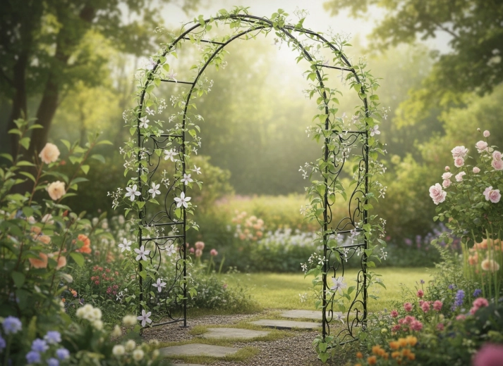 Ideaal als entreeboog en als steun voor klimplanten